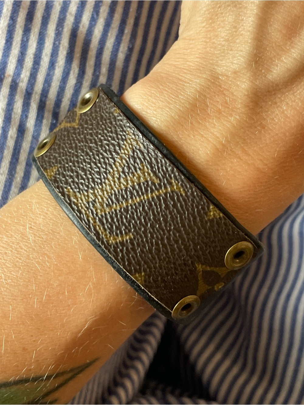 Brown Leather Snap Cuff Bracelet - Designer-Inspired